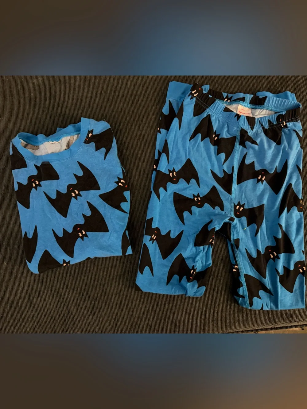Hanna Andersson Blue Bat Print Kids Pajama Set